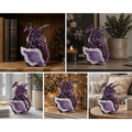 Dragon Figurine Purple Dragon Guarding Crystal Cave Statue 5.5 Inch Polyresin Sculpture Collectible Home Decor for Bookshelf Office Living Room Unique Gift for Birthdays Housewarmi - product image 5