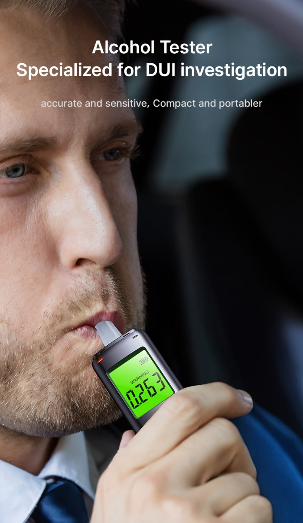 Breathalyzer Alcohol Tester 2-in-1 Rechargeable Dual Mode Blow Activated Digital BAC Tester for Personal Use Drunk Driving Prevention Portable Alcohol Meter - product image 13