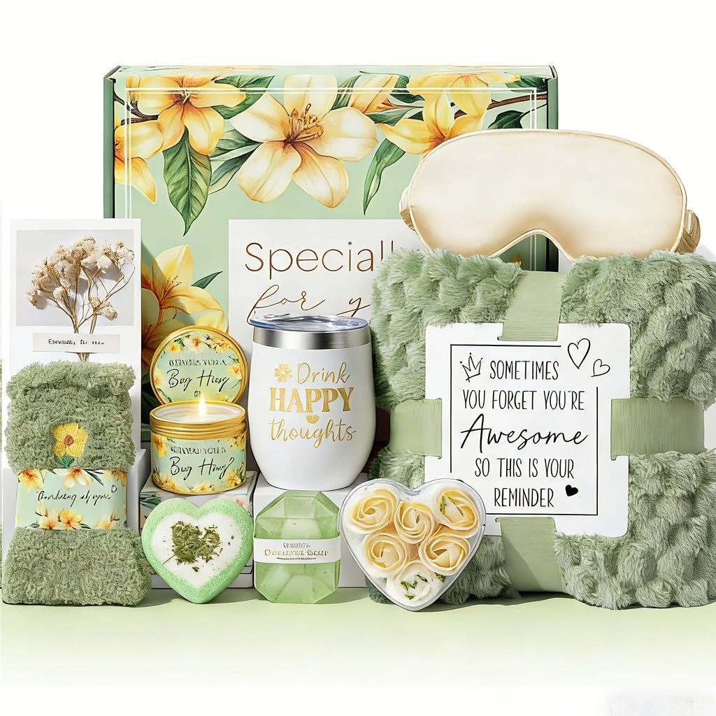 Self-Care Gift Basket for Women - Vanilla Coconut Spa Set with Cozy Blanket, Relaxing Gift for Mom Sister Friend Wife Grandma, Get Well Soon Valentine's Day Birthday Present - product image 7