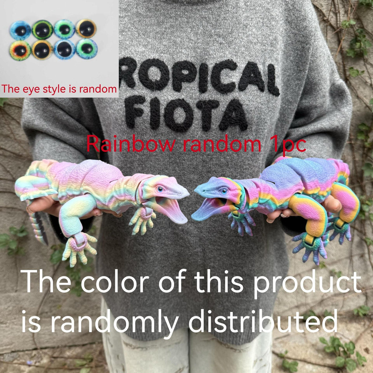 Giant Lizard Figurine 21 Inch 3D Printed | Realistic Reptile Animal Model Openable Mouth Hassle-free 3-Part Assembly 7 Color Styles, Desk Decor Unique Gift for Kids Adults Reptile Lovers