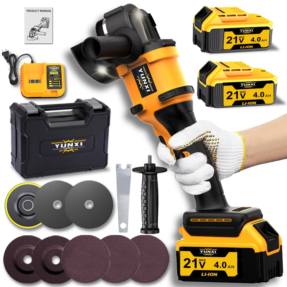 Rechargeable Angle Grinder Cordless Lithium Battery Polishing Rust Removal Tool Lightweight Handheld Grinder for Men Women - product image