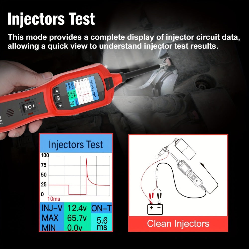 Automotive Circuit Tester P180 Multimeter | Breakpoint Localization Battery Diagnosis AC DC Voltage Fuel Injector Tester 6-30V | Car Electrical System Diagnostic Tool with TFT Colo - product image 8