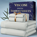 4 pcs Bamboo Cooling Bedding - Extra Deep Pocket Breathable and Cooling - Suitable for Hot Sleepers and Sweats, Children Pillowcases, Flat Sheet and Fitted - product image 3