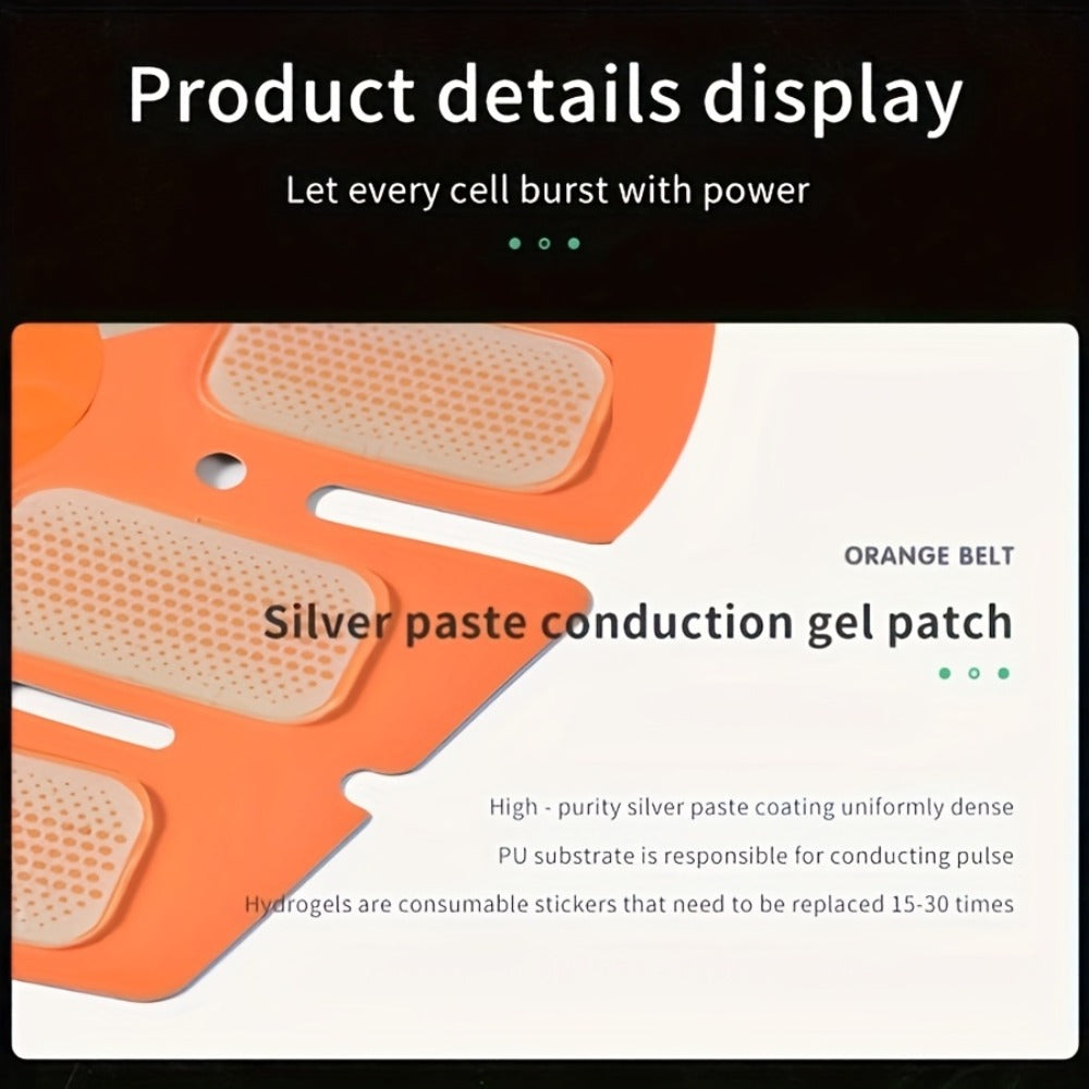 EMS Muscle Stimulator Fitness Massage Belt 6 Modes 18 Intensity Levels USB Rechargeable Low Frequency Physiotherapy Abdominal Toning Body Massager - product image 5