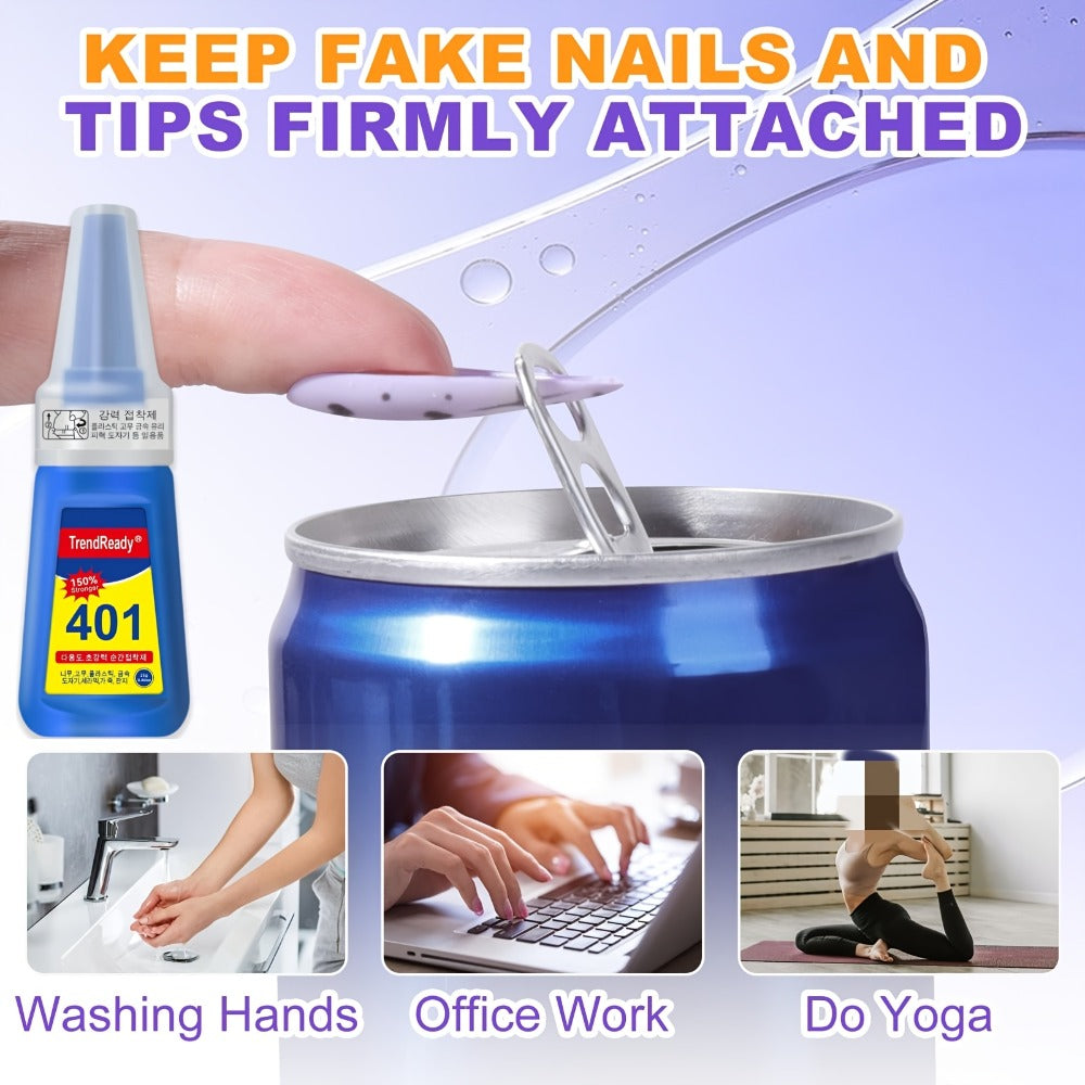 Waterproof Nail Adhesive Tabs with Nail Stickers 0.85oz Dropper Tip Bottle - Extra Strong Alcohol-Free Quick Release Long Wearing Salon Formula for Press On Nails & Nail Art Women  - product image 6