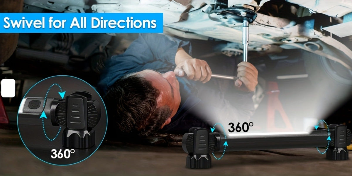 LED Work Light 2500LM Rechargeable Magnetic Underhood Inspection Light with 5200mAh Battery & Hooks – Cordless Portable Work Lamp for Mechanics, Car Garage, Workshop & Emergency Us - product image 17