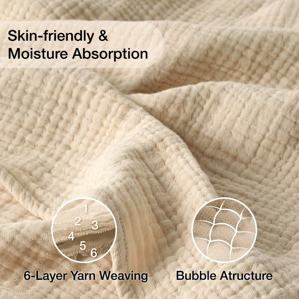 Muslin Blanket 100% Cotton 6-Layer – Breathable Soft Gauze Throw for Couch & Bed, All Season, Machine Washable, 13 Colors, 5 Sizes - product image 10