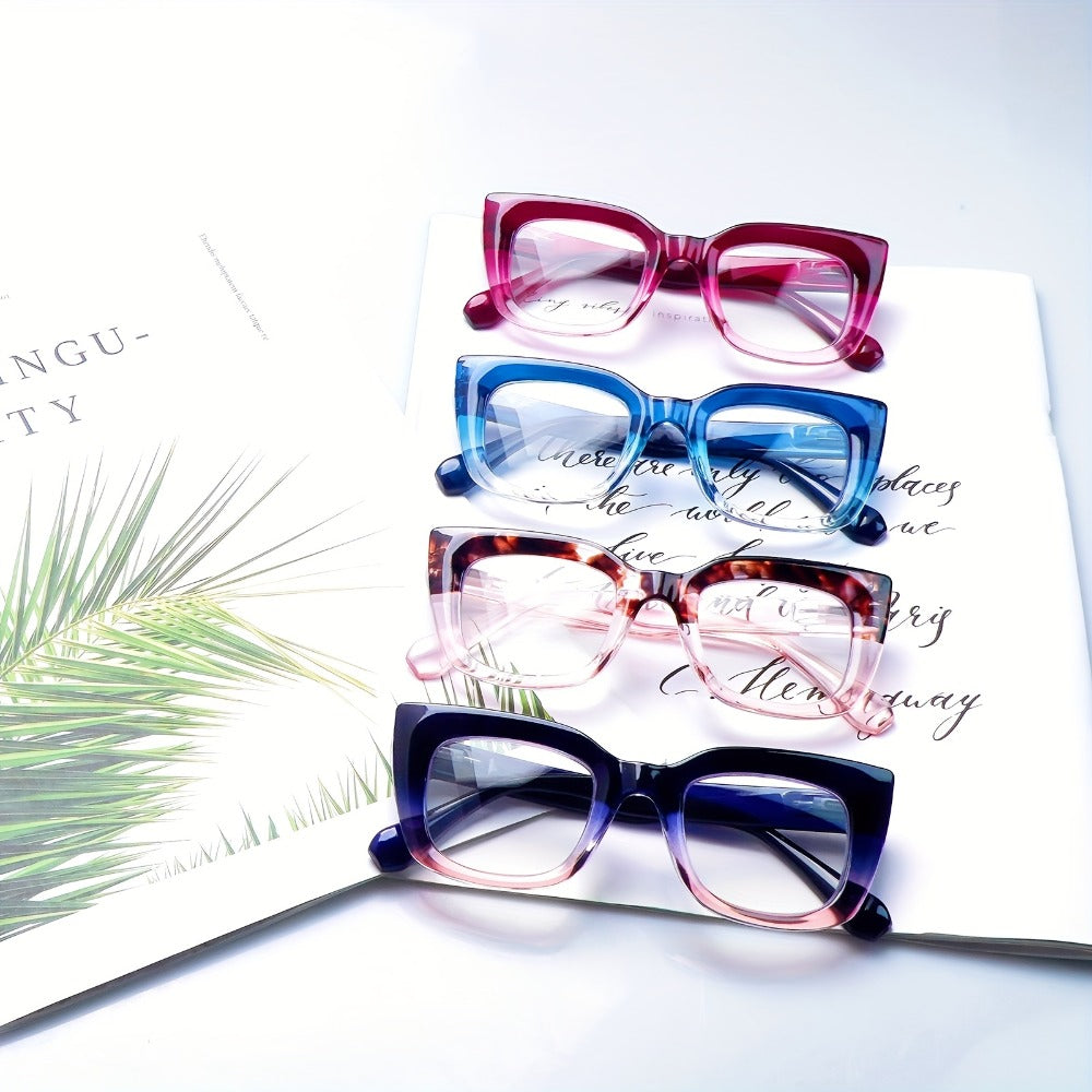 Reading Glasses Blue Light Blocking for Women 4 Pack – Cat Eye Frames with Metal Spring Hinges, Multicolor Floral Gradient Computer Eyeglasses - product image 4