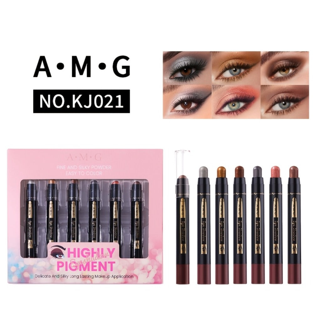 Waterproof Eyeshadow Pencil Set 6 Colors — Metallic & Matte Glitter Highlight Eyeliner Crayons, Long-Lasting Smudge-Proof Eye Makeup, No-Brush Multifunctional Sticks for Women, Neu - product image 10