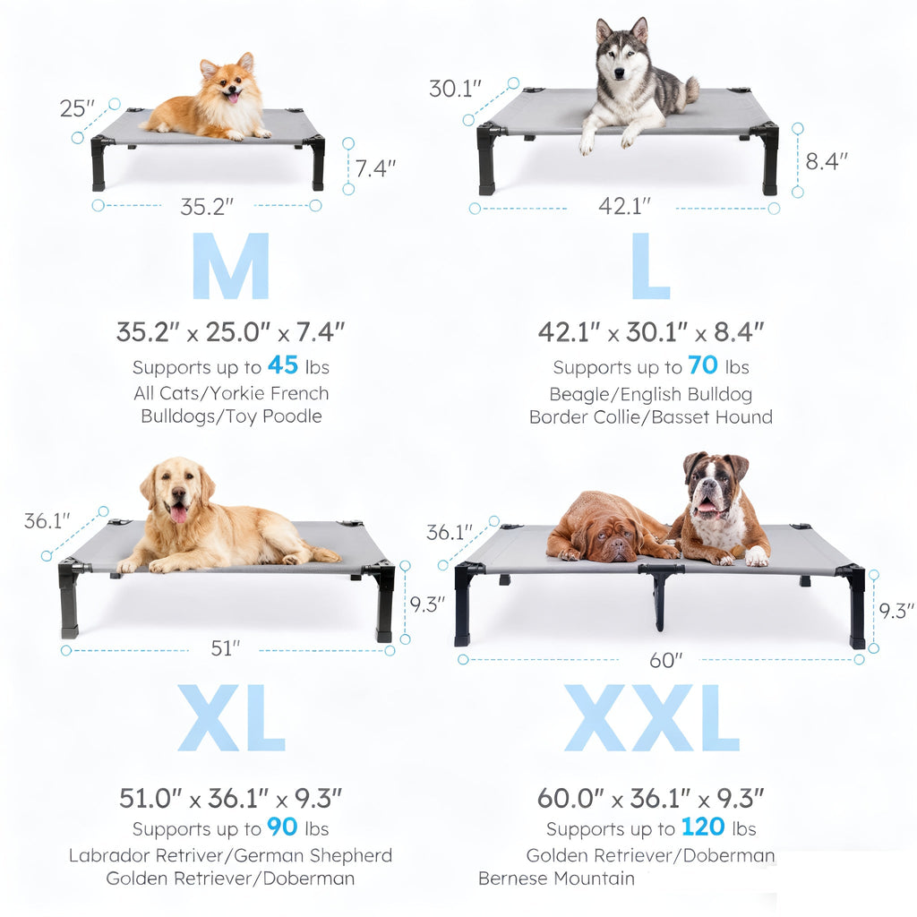 Elevated Dog Bed with Cooling Mesh & Metal Frame – Raised Dog Cot Bed with Washable Breathable Mesh, No-Slip Feet, Travel-friendly Dog Bed for Outdoor & Indoor - product image 2