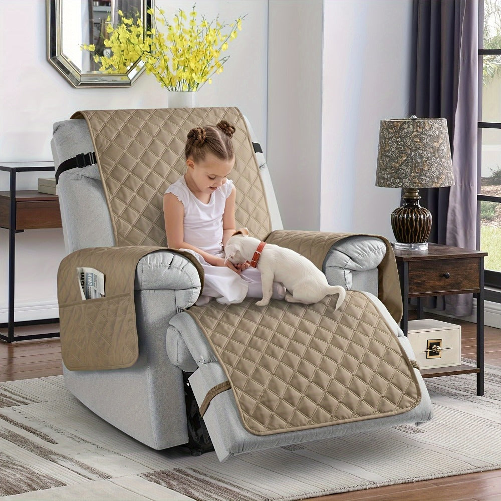 Waterproof Recliner Chair Cover with Pocket | Non-Slip Washable Reclining Sofa Protector for Dogs Cats, Adjustable Strap - product image 10