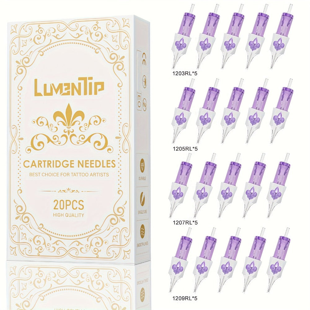 #12 Standard Tattoo Cartridge Needles RL RS RM M1 Mixed Set Round Liner Shader Curved Magnum Disposable Assorted Sizes for Tattoo Machines 20/50pcs - product image 7