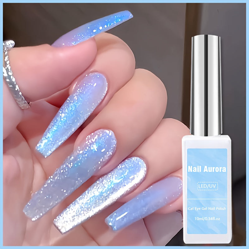 Aurora Cat Eye Gel Polish Light Blue 10ml – Magnetic Holographic Iridescent Shimmer UV LED Soak-Off Long-Lasting Gel Nail Polish, Salon-Quality 3D Nail Art Manicure for Women at Ho - product image 7