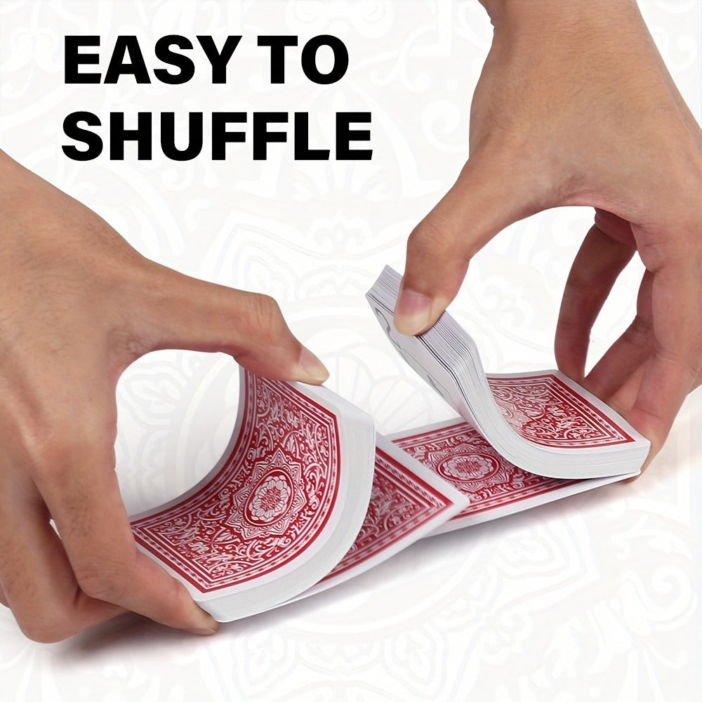 Large Print Poker Size Card Set for Texas Hold'em Blackjack Euchre Bridge Family Game Night Party & Senior Players | Jumbo Index Playing Cards 12 Decks (6 Red - product image 2