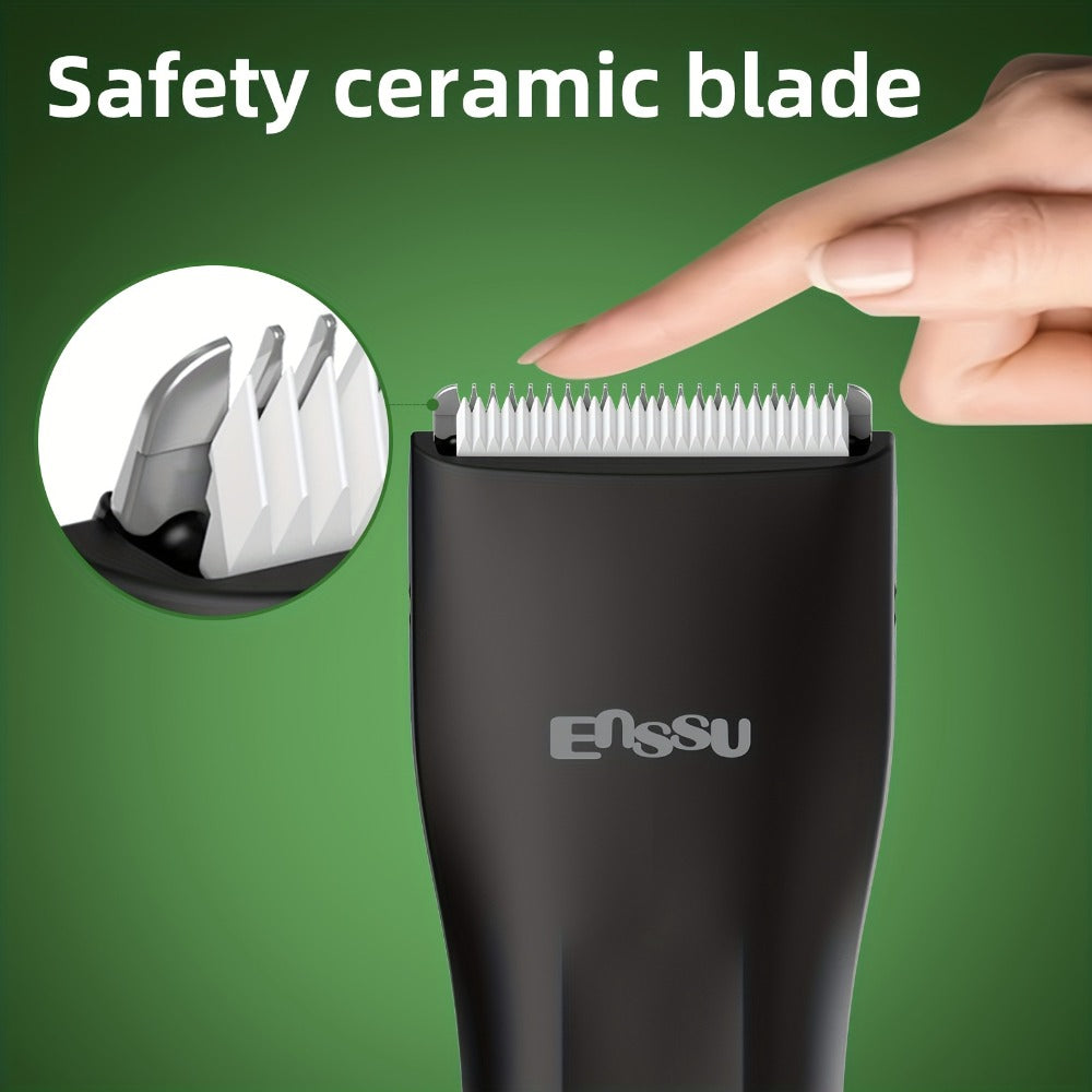Ceramic Blade IPX7 Waterproof Ball Trimmer for Men Replaceable Head Electric Groin Pubic Body Hair Shaver LED Battery Display Safe Gentle Grooming Sensitive Areas Black Blue White - product image 2