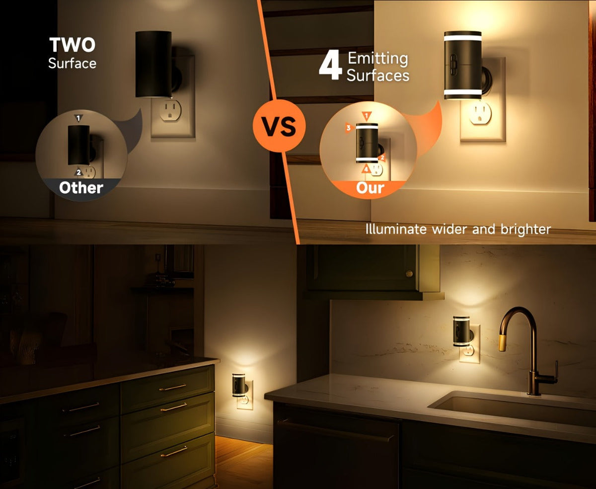 LED Night Light Plug In Dusk to Dawn Sensor – 5-120LM Adjustable Brightness, 3 Color Temperatures, Modern Plug-In Night Lights for Hallway, Bedroom, Staircase, Bathroom & Toddler R - product image 24