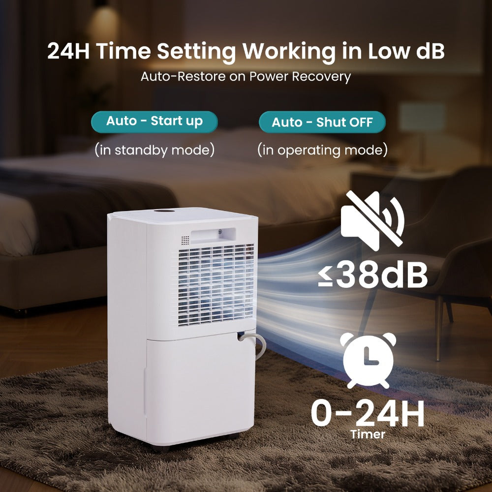 Dehumidifier for Basement 50 Pint 5500 Sq Ft with Drain Hose, Portable Home Dehumidifier for Large Room Bedroom Bathroom, 3 Modes Auto Shut-Off Quiet Fan Washable Filter Humidity C - product image 7