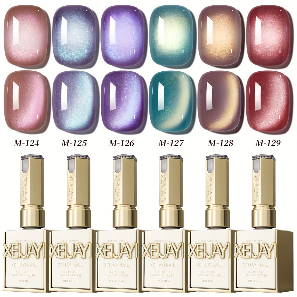 Magnetic Cat Eye Gel Nail Polish Set 6 Colors Aurora Dopamine Bubble Summer - Color Shifting Shiny Luster Soak-Off UV LED Salon Quality Nail Art Kit for Women Spring Summer Trendin - product image 3