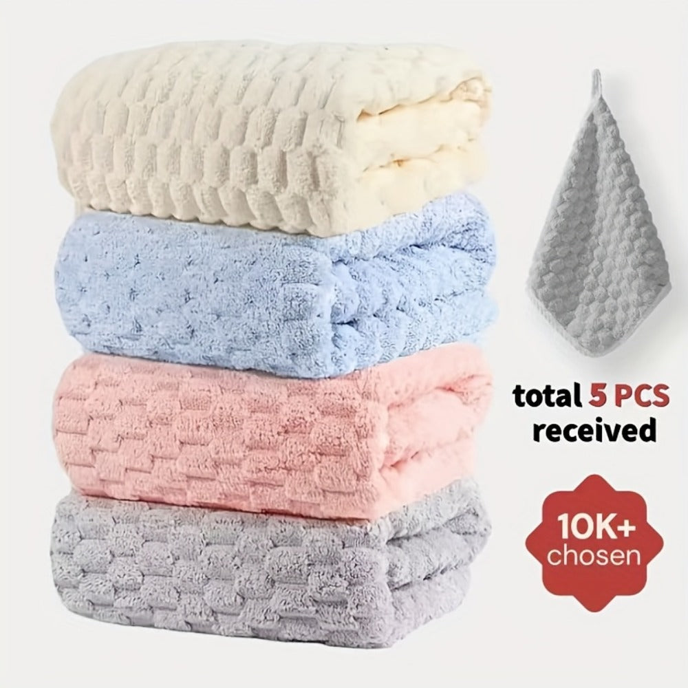 Waffle Weave Bath Towels Set 4 Pack or 8 Pack - Ultra Soft Super Absorbent Quick Dry Microfiber Moire Textured Towels | Spa Gym Travel Daily Use | Multi-Color Sets Gray Pink Blue B - product image 3