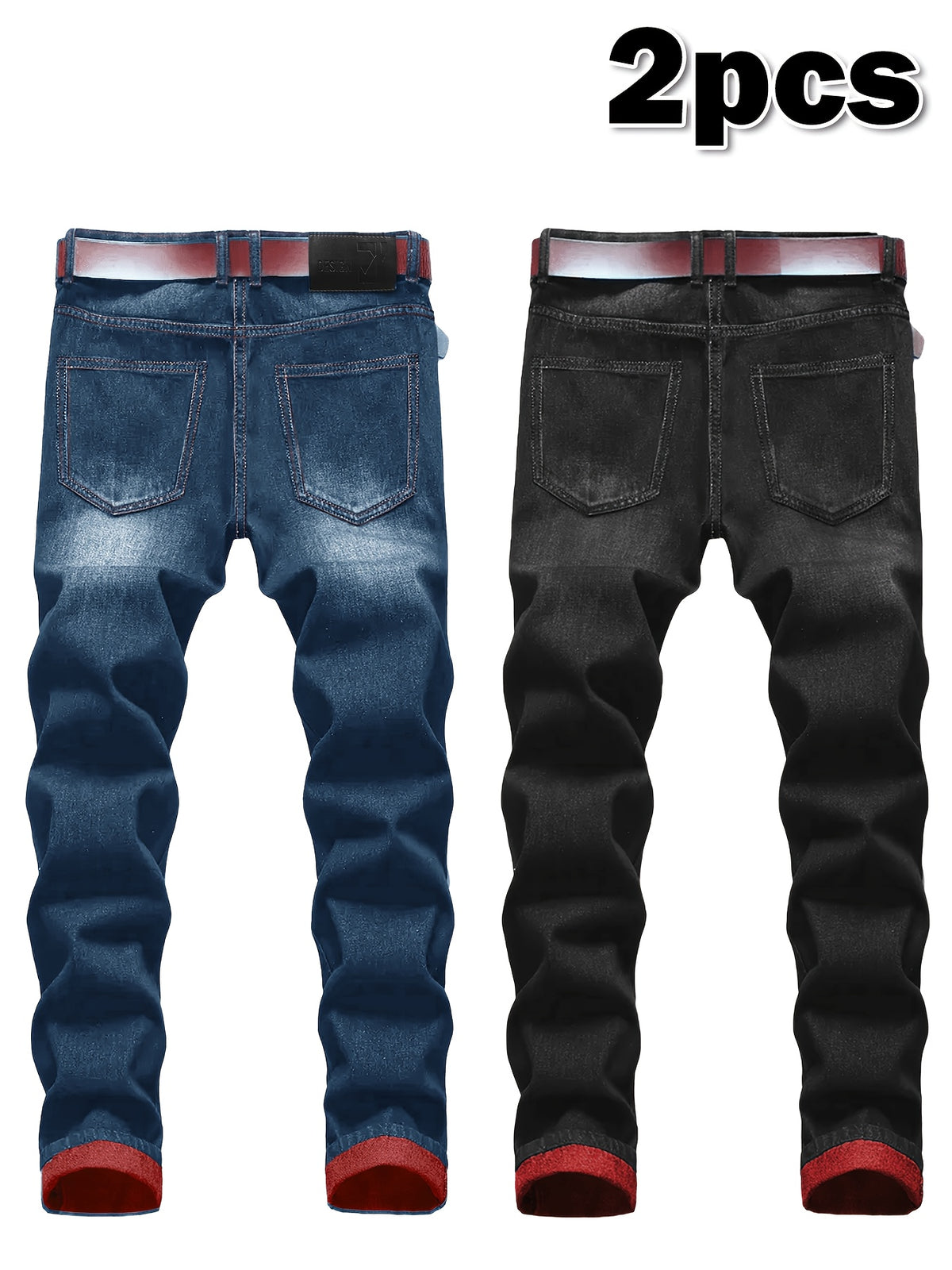 2pcs Men's Slim Fit Distressed Ripped Jeans | Classic Stretch Denim Pants, Trendy Casual Versatile Outfits | for all seson gift for men - product image 15