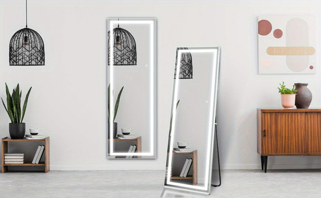 Full Length Mirror with LED Lights & Touch Sensor – 64"x21" Dimmable Smart Floor Mirror, Wall Mount or Freestanding, Slim Modern Frame for Bedroom, Vanity & Dressing Room - product image 18