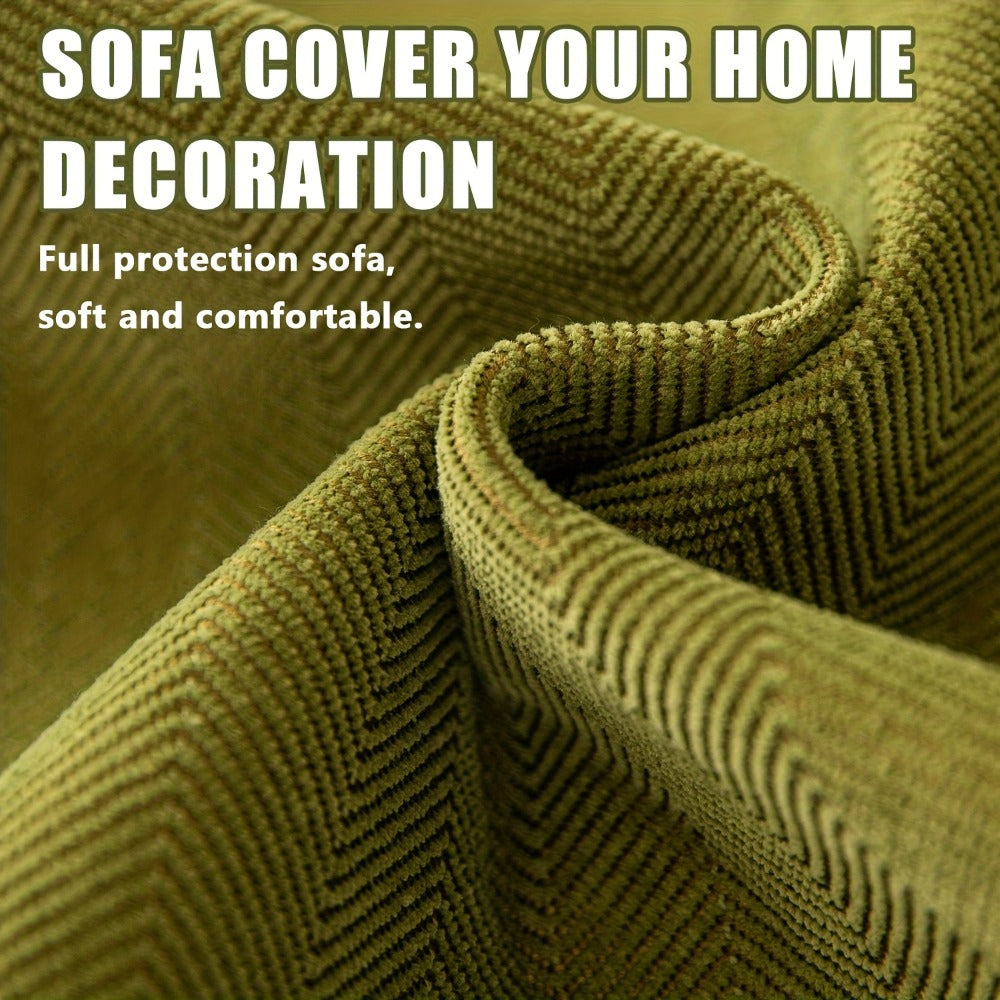 Chenille Ribbed Sofa Cover - Pet Friendly Non-Slip Machine Washable Soft Stretch Slipcover for 1-4 Seater Sectional Sofa Living Room Bedroom Office, 9 Colors - product image 8
