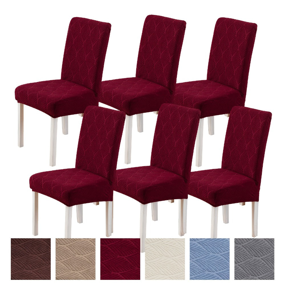 Dining Chair Covers 6pcs Waterproof - Stretch Polyester Spandex Elastic Slipcovers with Little Leaf Pattern, Machine Washable Pet-Friendly Chair Protectors for Home Restaurant - product image 5