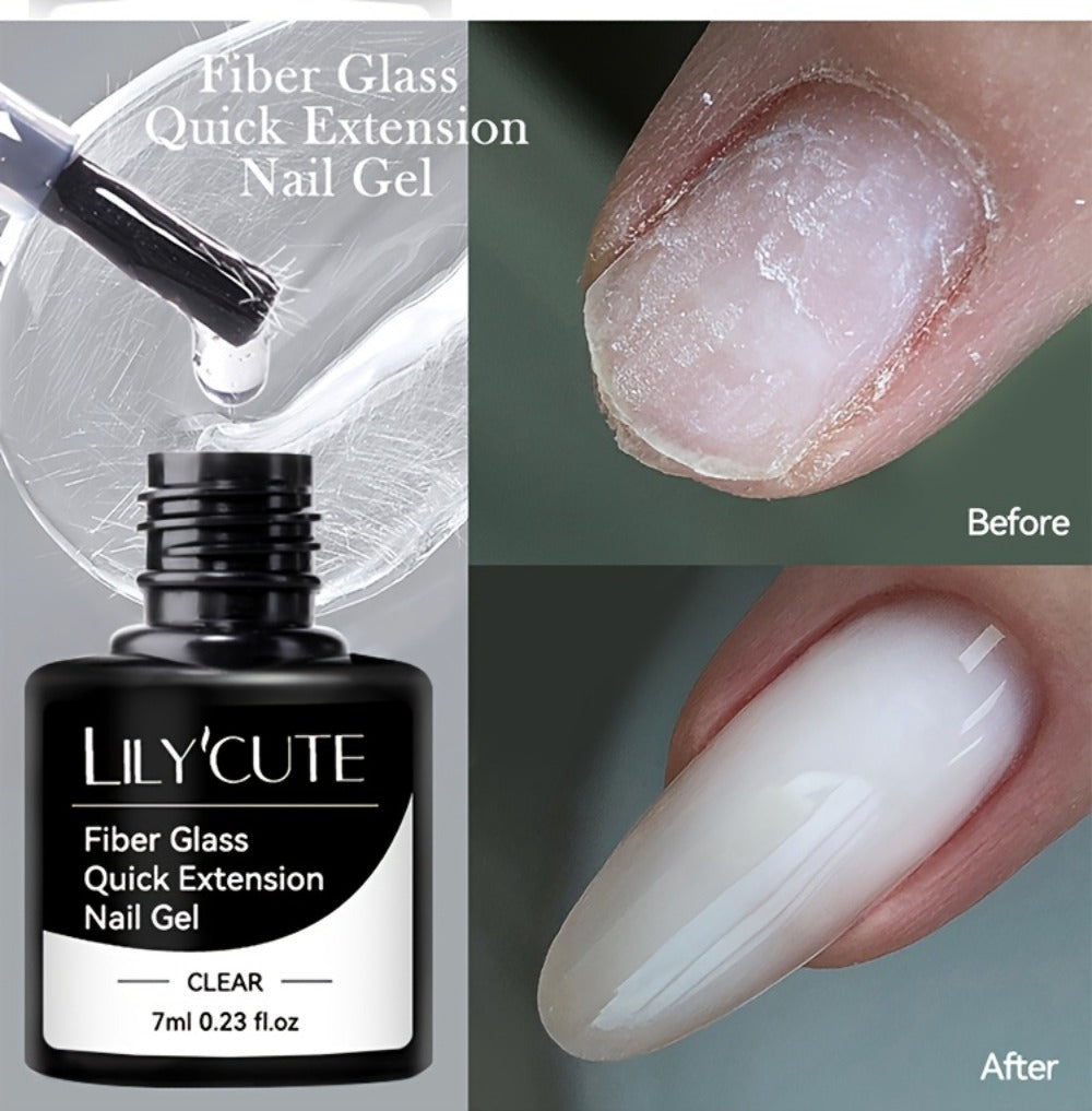 Nail Extension Builder Gel 3pcs - Fiberglass Construction Gel for Broken Nail Repair & Nail Extension, Clear UV LED Soak-Off Fiber Glass Gel Varnish, DIY Salon Nail Kit - product image 15