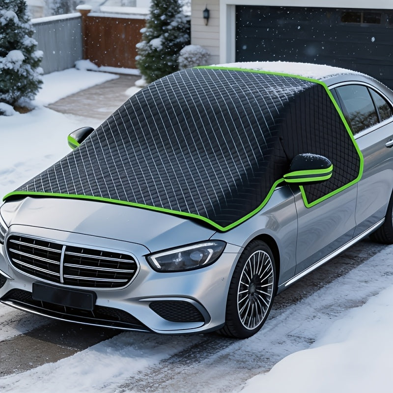 Car Windshield Snow Shroud, Anti-Freeze Anti-Frost Anti-Snow Sunshade Windshield Cover, with Reflective Strip and Rearview Mirror Ear Cup Style, Equipped with - product image 3