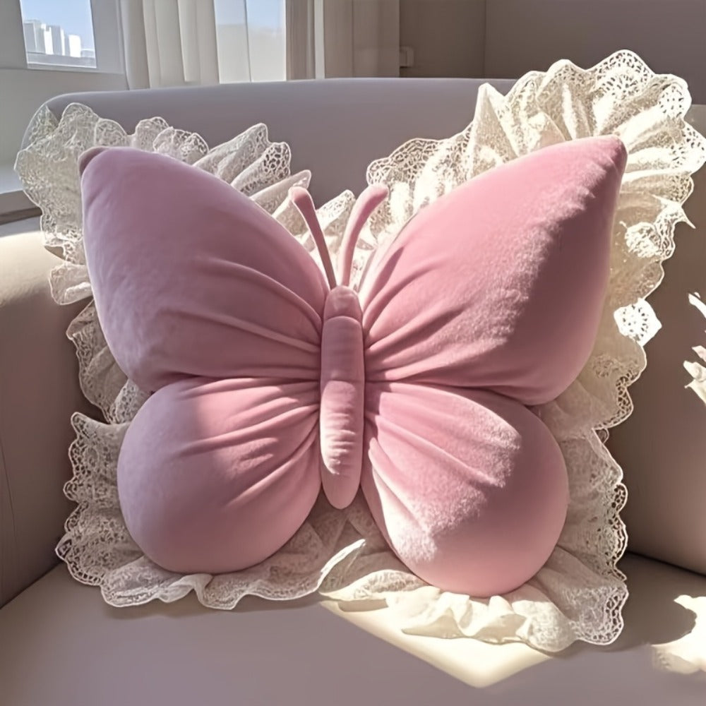 Butterfly Shaped Throw Pillow 3D Bow Decorative Cute Accent Pillow for Bed Sofa Couch Velvet Soft Polyester Fill Whimsical Home Decor Gift Multiple Colors 40x28cm - product image 9