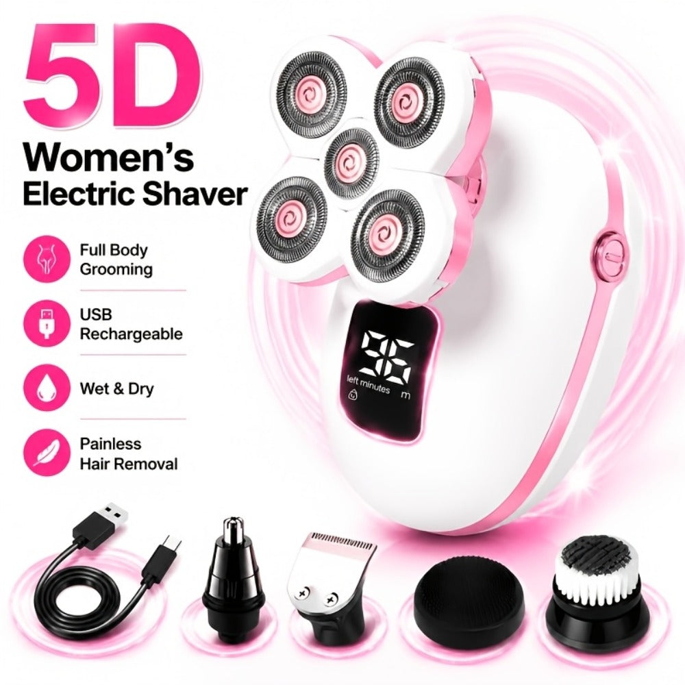 Waterproof Electric Shaver for Women & Men – IPX6 Rotary Head, Wet & Dry Body Hair Removal, Floating Head, Type-C Charging, LED Display, Underarm Leg Arm Face Shaver, Holiday Gift - product image