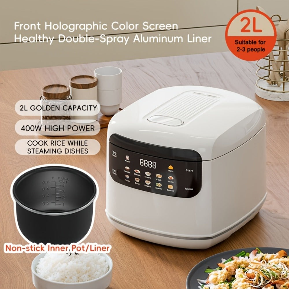 Rice Cooker 2L 4 Cups 10-in-1 Mini Multifunctional Compact Electric Rice Cooker for Rice Soup Stew Oatmeal Cake Steamed Vegetables Perfect for Small Kitchen Dorm Apartment - product image 3