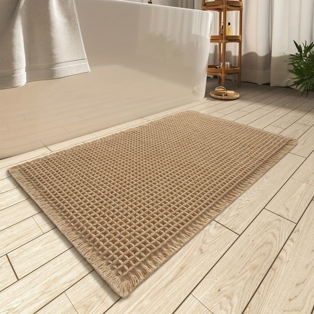 Non-Slip Bath Mat with Tassels Super Absorbent Ultra Soft Machine Washable Bathroom Rug with Anti-Skid Backing 2 Sizes - product image 8