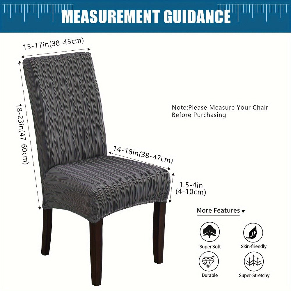 Dining Chair Covers Stretch Slipcovers Set of 4 or 6, Stain Resistant Removable Washable Chair Protector for Home Kitchen Restaurant Wedding, Spandex Jacquard Fabric, 7 Colors Avai - product image 4