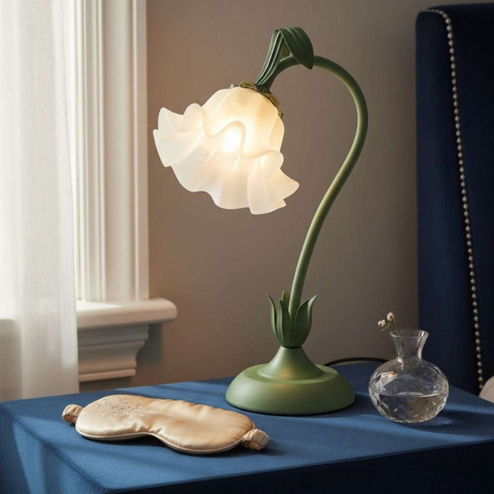 Bellflower Table Lamp – Artisan Crafted Botanical Floral Dimmable Night Light, Heirloom Quality Premium Finish Desk Lamp for Bedroom Living Room Home Decor, Unique Floral Gift (Gre - product image 3
