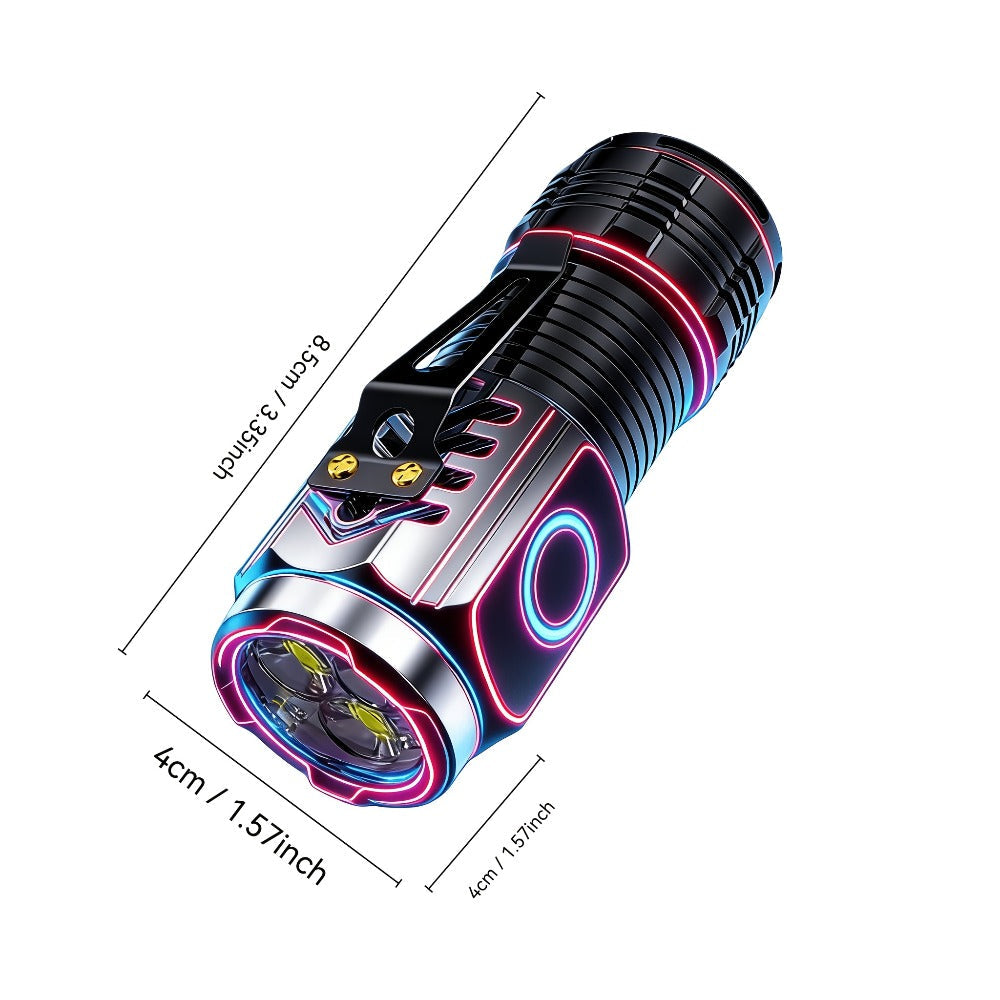 Handheld Flashlight 2 Pack Rechargeable LED | Ultra-Bright Multi-Mode Working Lamp Long Distance | ABS Portable Torch for Camping Hiking Emergency Home Outdoor Use - product image 4