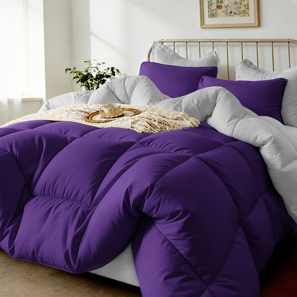 3 pcs Solid-color Diamond-quilted Comforter Set, Easy Clean, Fabric Soft Breathable, Includes 1 Comforter, 1/2 Pillow Shams, Fits All Bed Sizes Matches Various - product image 15