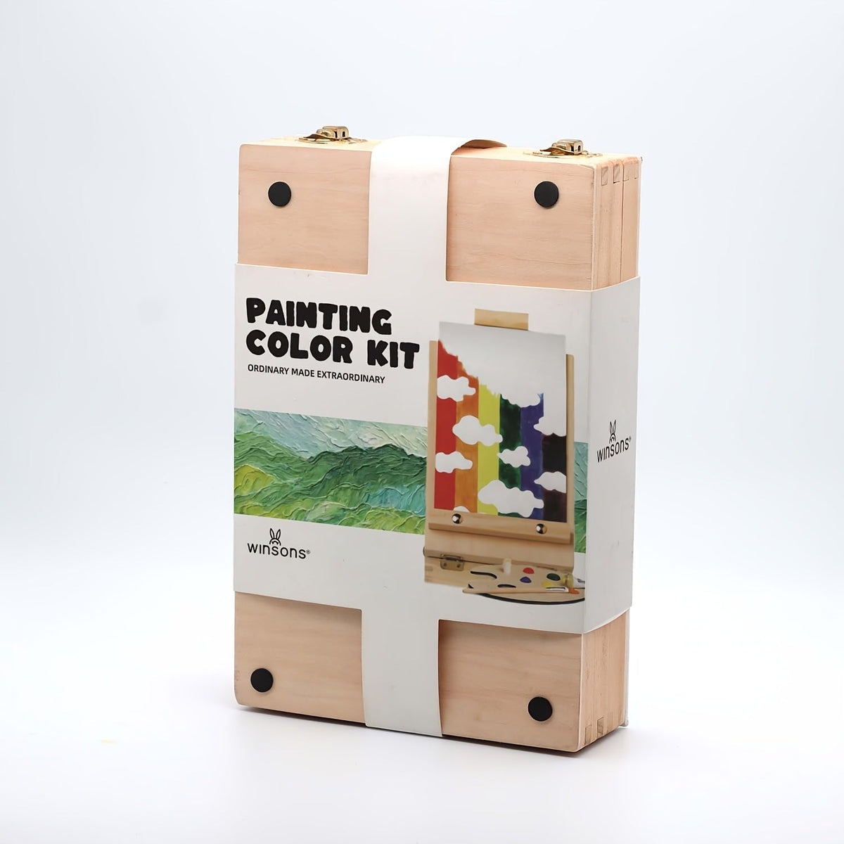 Plein Air Painting Set 14 Piece – Complete Outdoor Art Kit for Artists Adults Beginners – Carry-along Sketch Box with Adjustable Wooden Tabletop Easel Paint Canvas Tray 4 Brushes & Palette Knife