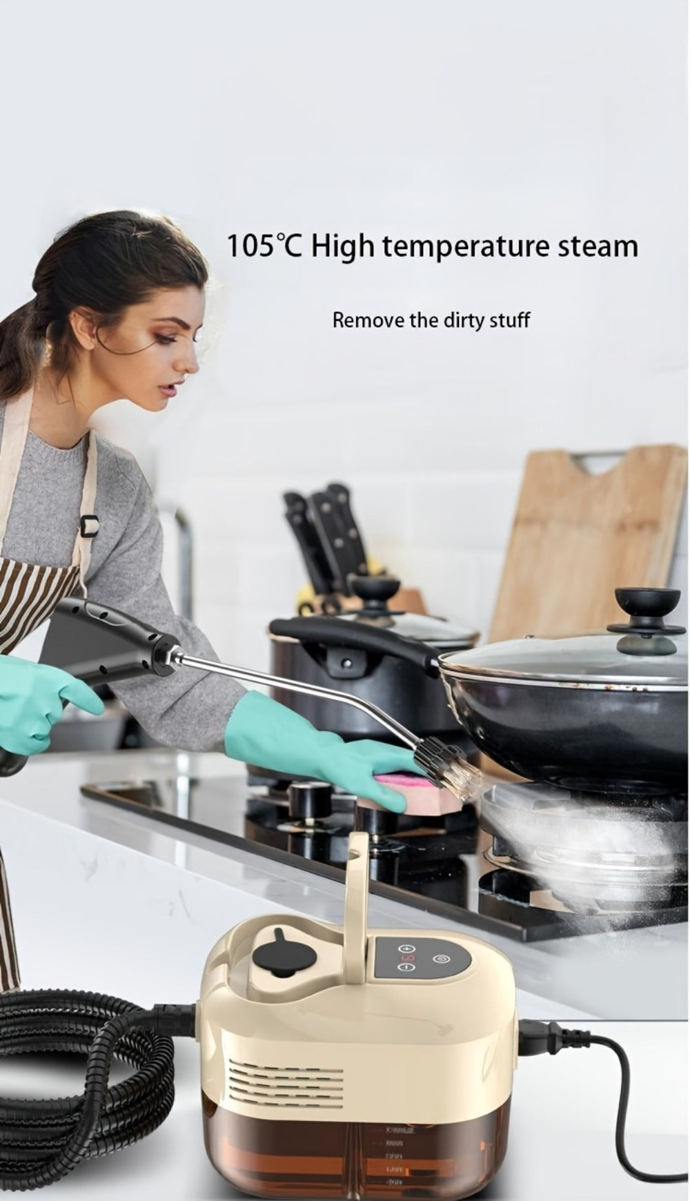 High Temperature Steam Cleaner Handheld Carpet Cleaner High Pressure for Kitchen Grease Sofa Air Conditioner Washing Machine Tile Grout Easy Carry Home Use - product image 18