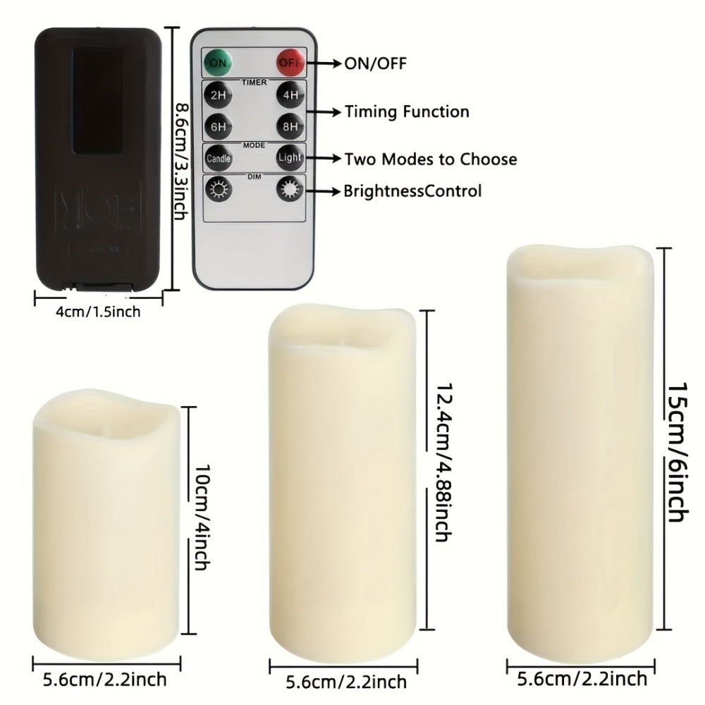 Flameless LED Candles 24pcs with 4 Remote Controls Timer Waterproof IP44 Battery Operated 4 5 6 Inch Warm White for Wedding Halloween Home Decor Indoor Outdoor - product image 3