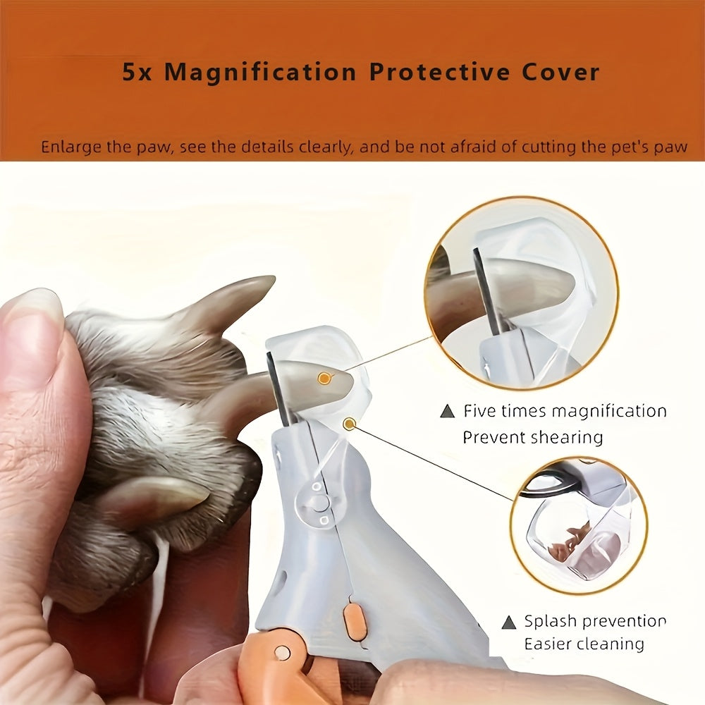 LED Pet Nail Clipper 2pcs with Light Ergonomic Non-Slip Handle Precise Cat Dog Nail Trimmer Safe Hassle-free At-Home Grooming Tool Orange Gray - product image 4