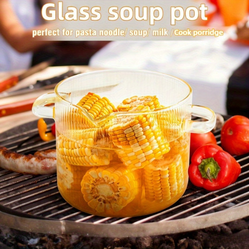Glass Saucepan Set 2-Pack Stovetop Safe Borosilicate Ribbed Pots with Lids – 78oz & 54oz Heat Resistant Cookware for Soup, Ramen, Milk | Transparent Glass Pot Kitchen Cooking Set w - product image 26