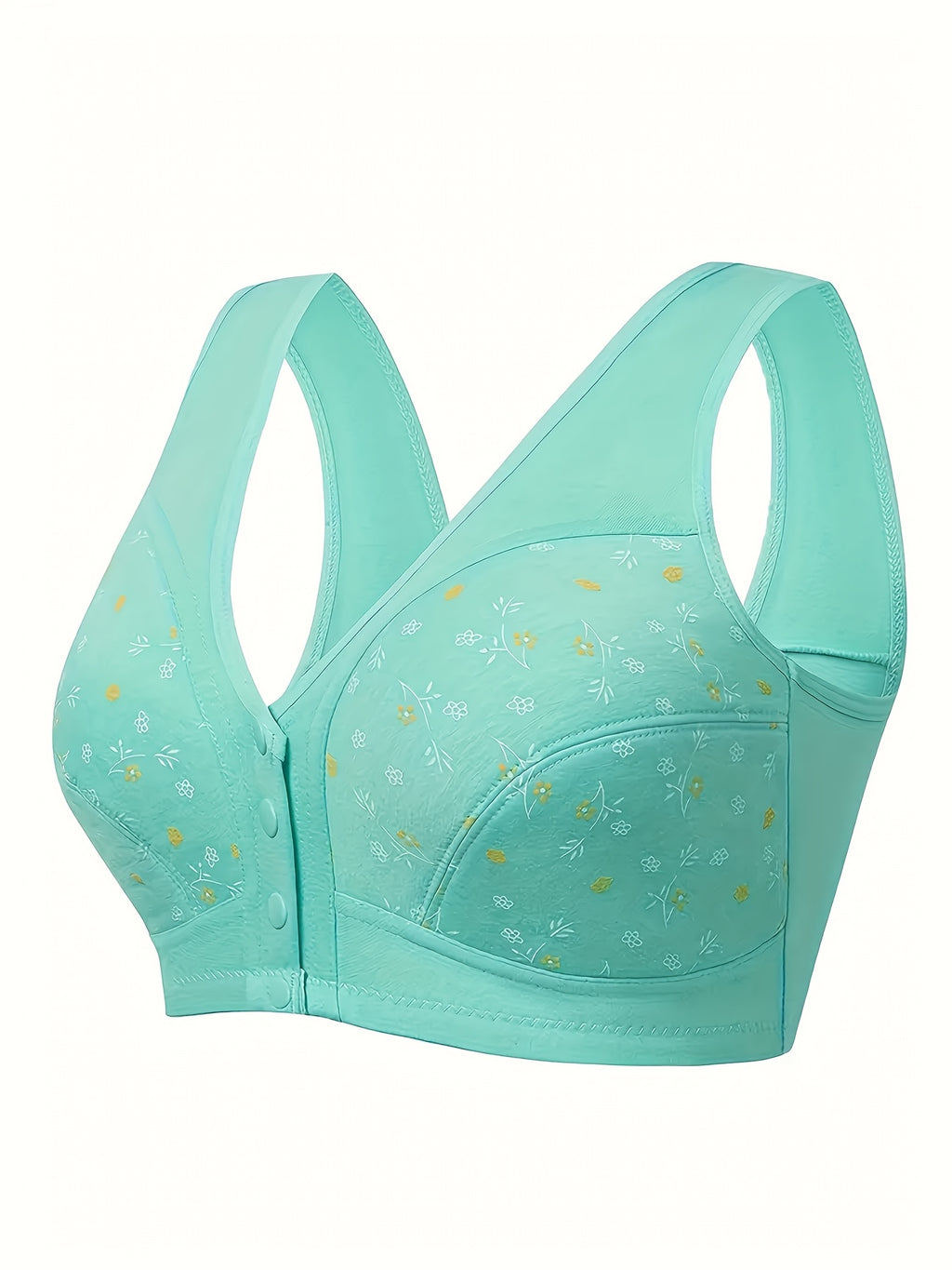 3pcs Plus Size Printed Front-Closure Bra Set Elegant Full-Cup Wire-Free Comfort Bras Women's Lingerie & Underwear Sets Everyday Bras Fashion Underwear - product image 10
