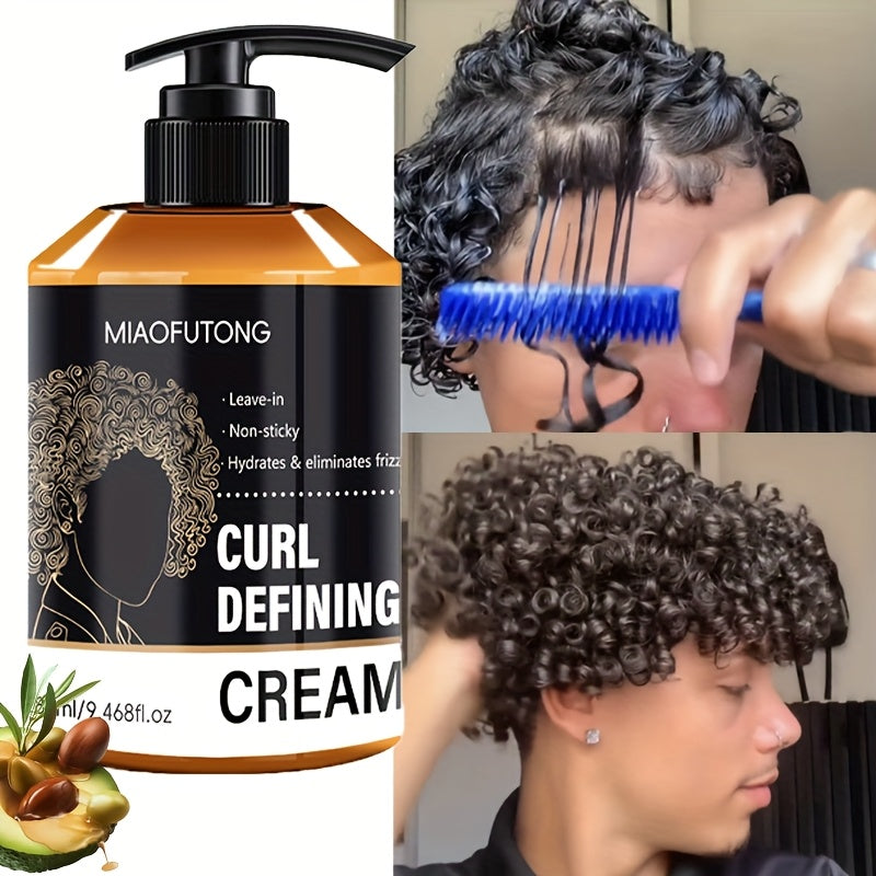 Men's Curl Defining Cream Leave-In Styler with Moroccan Argan Oil Coconut Oil & Shea Butter — Frizz-Free Bouncy Waves Long-Lasting Hold for Curly Wavy Coily Hair 280ml - product image 11