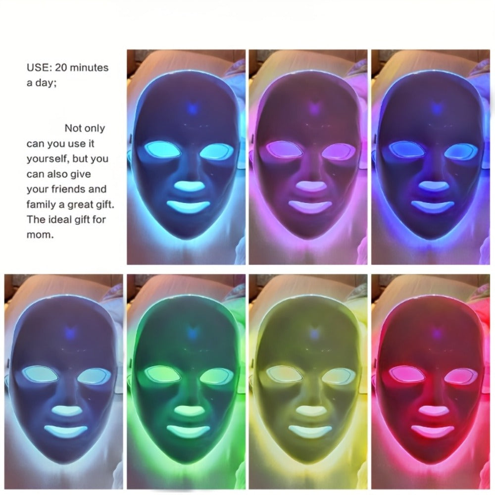 Portable 7-Color LED Facial Mask Device – USB Rechargeable Home Beauty Skincare Tool for Face Care, Anti-Aging & Acne, Perfect Gift for Girlfriend & Valentine's Day - product image 4