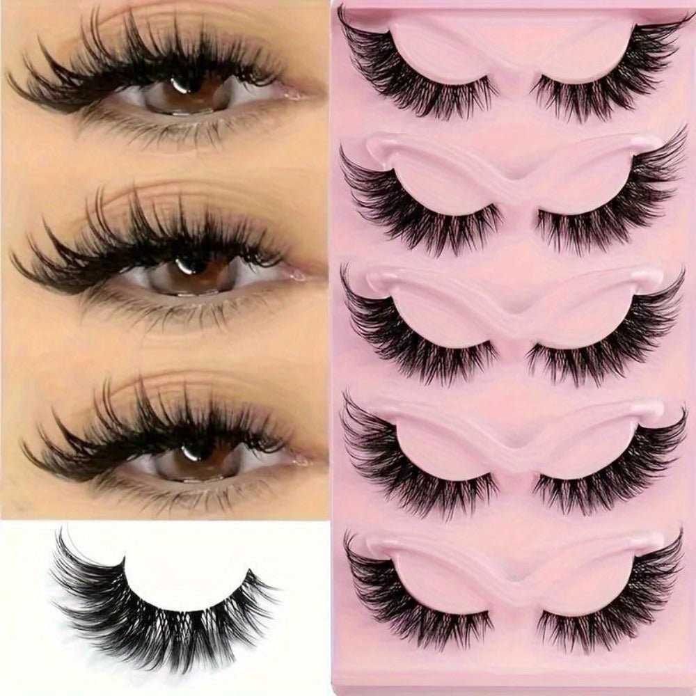 15 Pairs Cat Eye Strip Lashes — Natural Long Manga Wispy False Eyelashes with Winged Tips, 3 Boxes Elongated Dramatic Eye Look for Women, Party Date Night Everyday Wear & Cosplay - product image 7