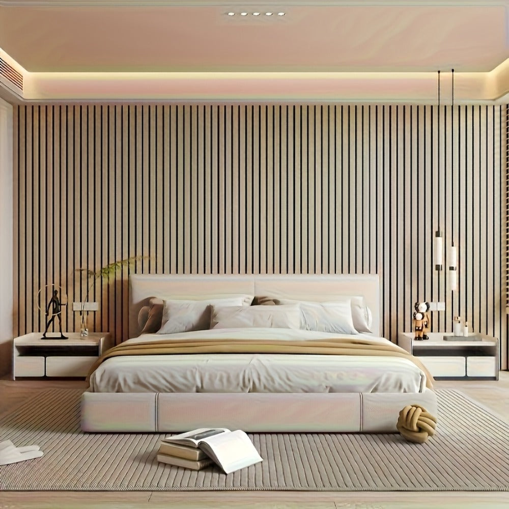 3D Wood Grain Wall Panels Self-Adhesive Peel and Stick Soundproof Grid Board Thick Matte Finish Wallpaper for Walls Ceilings Curved Surfaces Home Decor Easy Install - product image 10