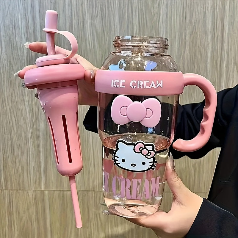 PPSU Straw Water Bottle with Hello Kitty Design – Sanrio Kids & Adults Cup – BPA-Free, Large Capacity, Drop-Resistant & Leak-Proof, Easy-Carry Handle, Ideal - product image 3