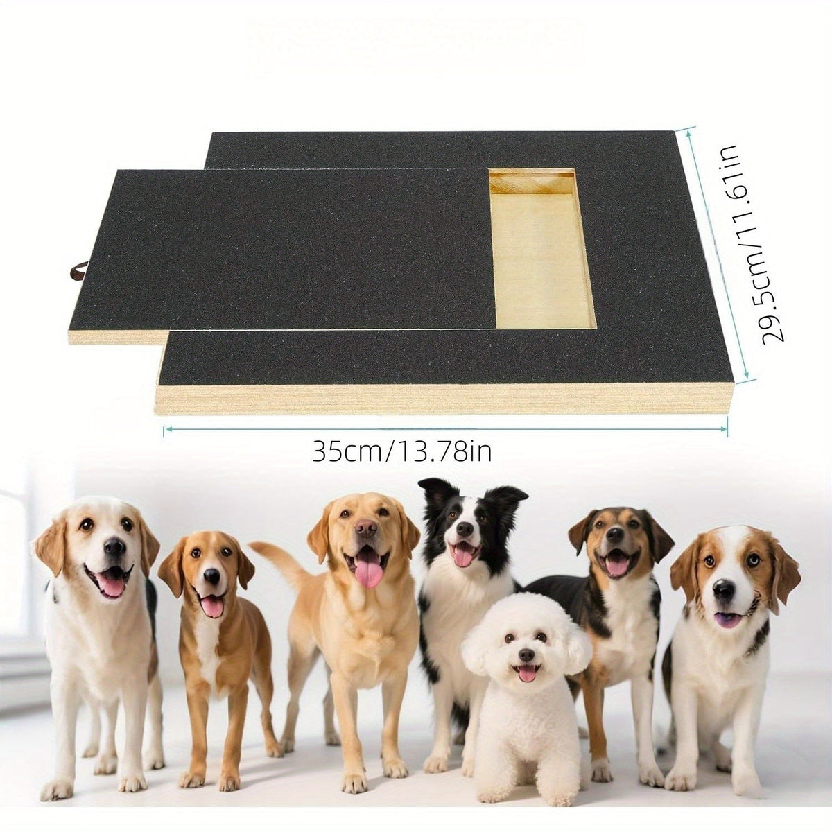 Dog Scratch Pad for Nails | 65°) Foldable Nail File Scratch Board, Includes 2 Sandpaper Sheets, Nail Clipper Alternative for Dogs, with or without Bracket - product image 5
