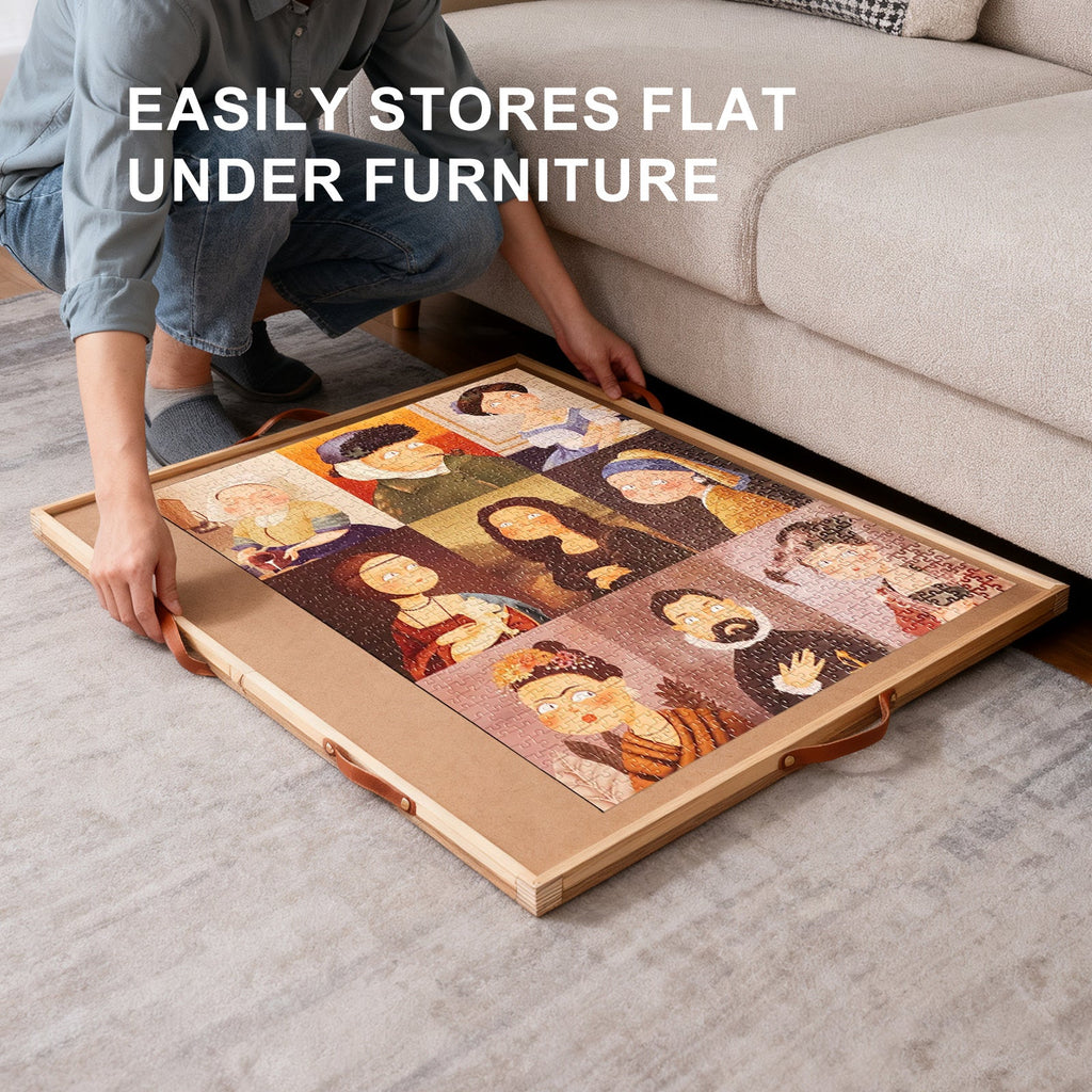 Large Puzzle Board Organizer with Dust Cover for 1500 Pieces, Ergonomic Gift for Adults & Seniors – Jigsaw Puzzle Table 35"x27" with 360° Rotating Turntable - product image 8
